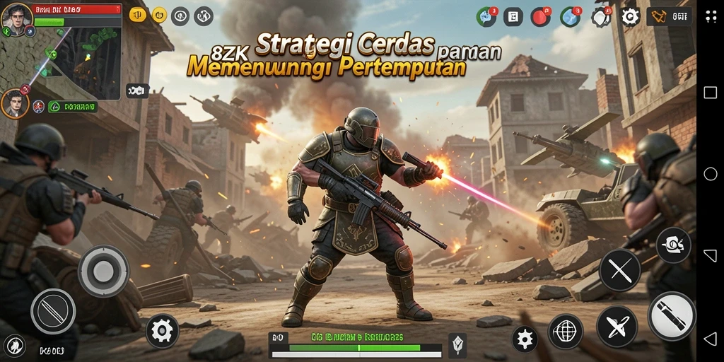 Tampilan gameplay yang menegangkan dalam 8ZK dengan strategi yang mendalam.