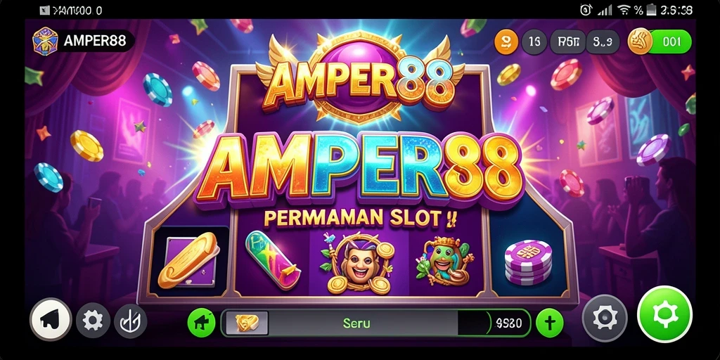 Screenshot gameplay AMPER88 menampilkan pengalaman bermain slot yang mendebarkan.