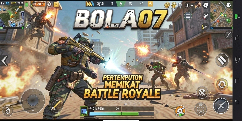 Tangkapan layar dari gameplay Battle Royale BOLA07 yang mendebarkan.