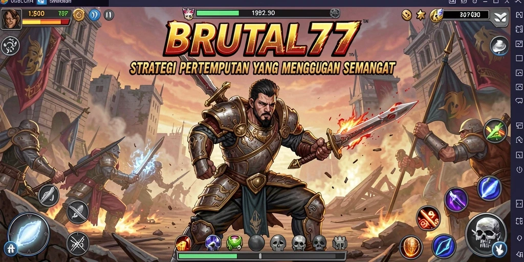 Tampilan gameplay seru saat merancang strategi di BRUTAL77.