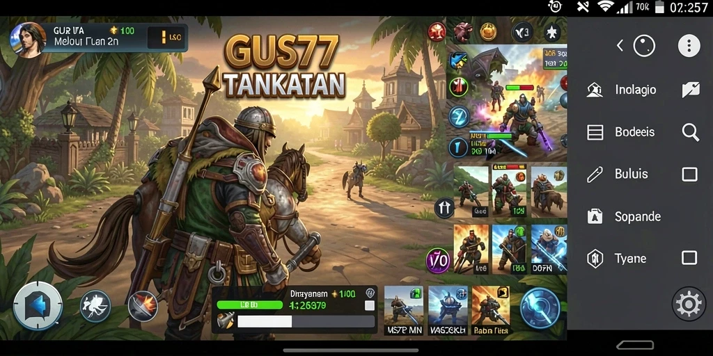 Tampilan menarik dari gameplay strategi GUS77 yang memukau.
