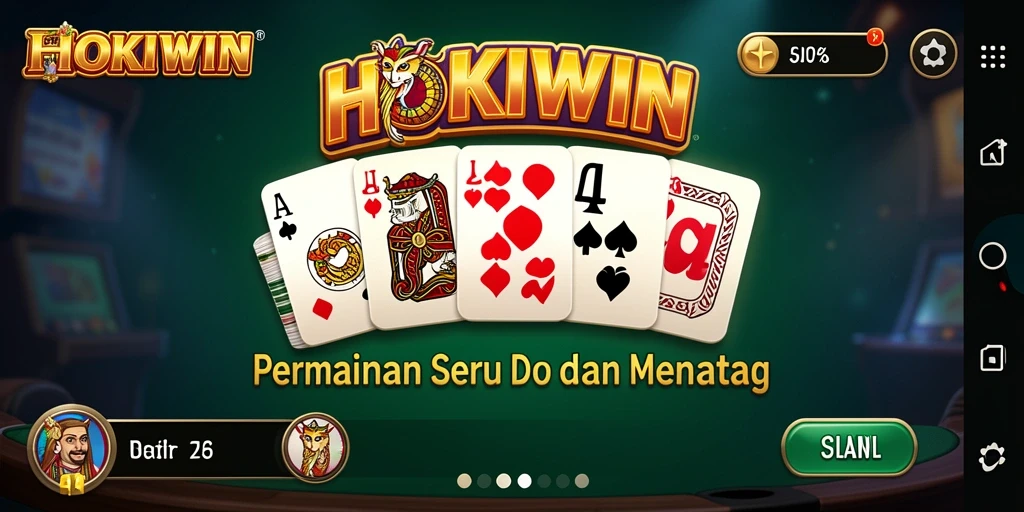 Tampilan menawan dari gameplay HOKIWIN saat bermain Domino.