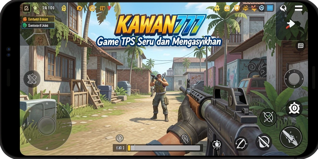 Tampilan gameplay KAWAN777 dengan aksi tembak-menembak yang intens.