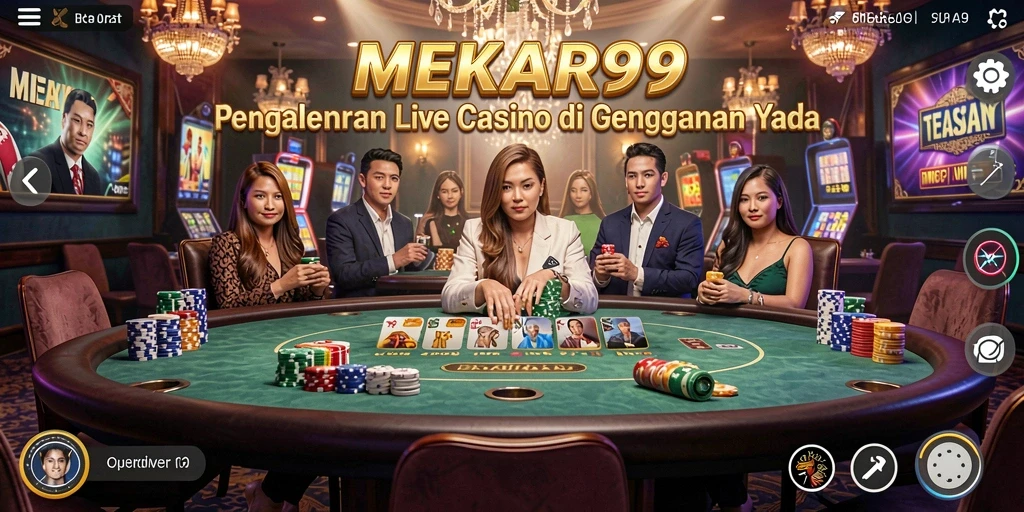Tampilan permainan Live Casino yang mendebarkan di MEKAR99.