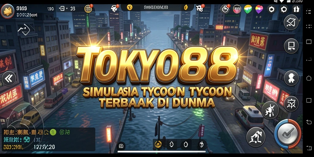 Tangkapan layar utama TOKYO88 menampilkan simulasi bisnis yang menarik.