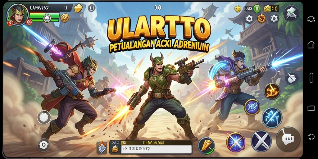 Tampilan seru dari gameplay ULARTOTO dengan aksi yang mendebarkan.