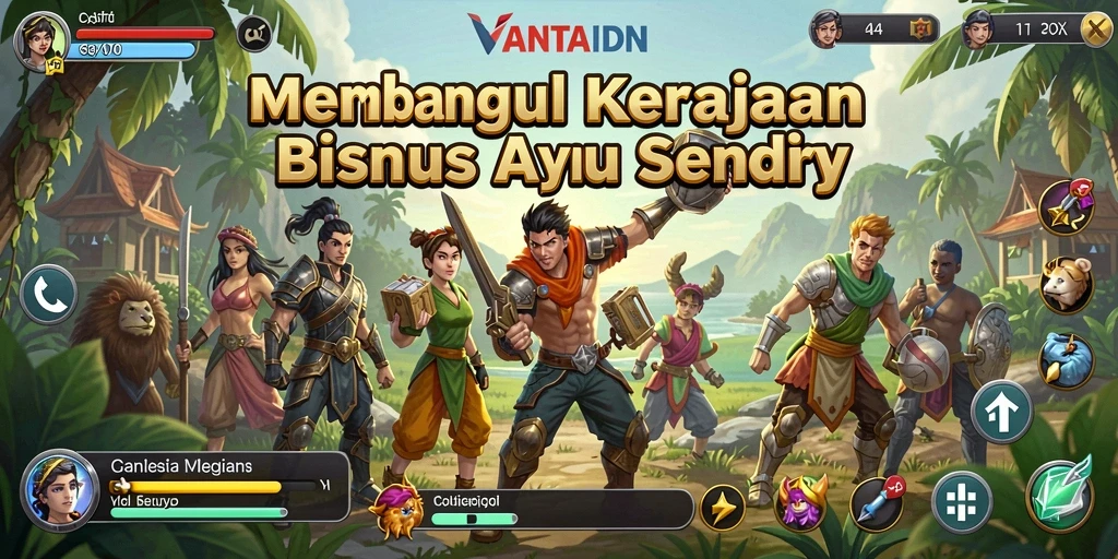 Screenshot gameplay VANTAIDN menampilkan aksi membangun bisnis.