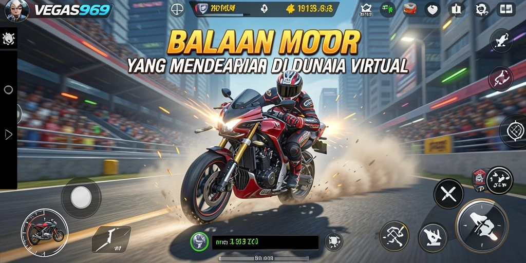 Gameplay balapan motor yang mendebarkan dan penuh aksi.